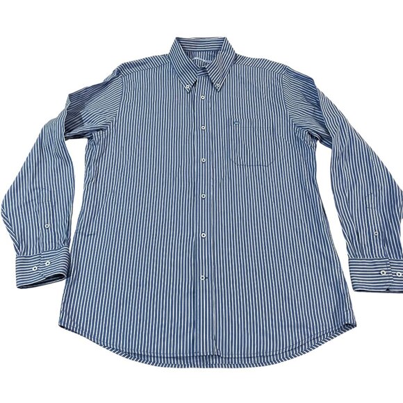 Southern Tide Shirt Men's Size Large Blue White Stripes Cotton Long Sleeve - Picture 1 of 5